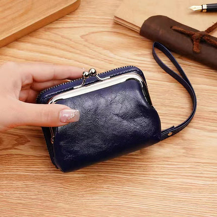 Ready Supply Factory Cross-Border Supply Women's Buckle Coin Purse 4inch Zipper Clip Bag Clutch Bag Retro Bag