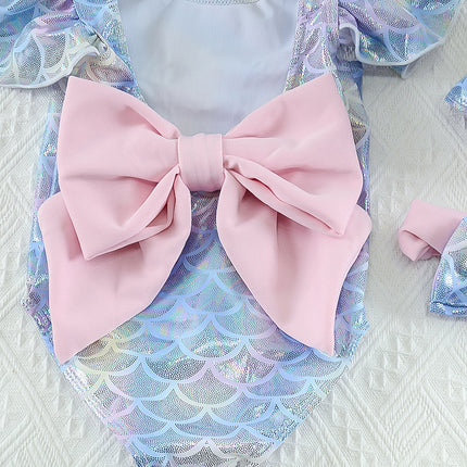 Wholesale Cute Children Swimwear Hot Spring one-piece Swimsuit Girls Baby Baby Princess Mermaid Swimsuit 1-6