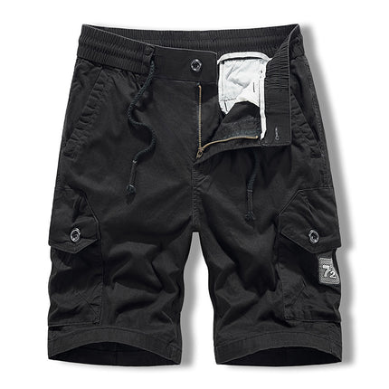 Multi-pocket Crock Pants Men's Summer Mountain Camping Trendy Washed Loose Trendy Brand Men's Stretch Casual Shorts Men's
