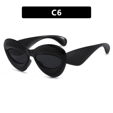 Personalized Cat-Eye Sunglasses 2022 New Style Personalized Ins Candy-Colored Sunglasses Versatile Alien Sunglasses