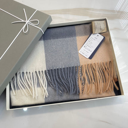 Solid Color Scarf Women's Winter 2024 New Big Brand Korean Style Cashmere Wool Winter Warm Neck Shawl Ins Card