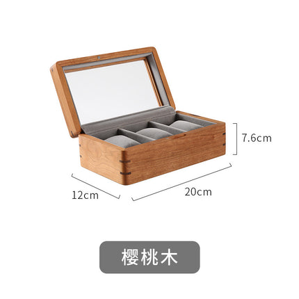 Black Walnut Wooden Watch Storage Box Solid Wood Skylight Large Capacity Collection Box Retro Exquisite Watch Storage Display Box