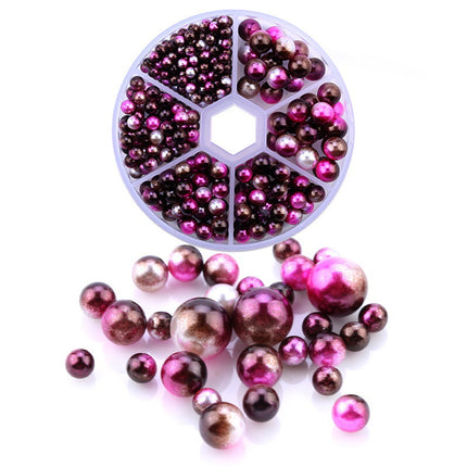 Cross-border hot sale 6-grid Pearl diy jewelry set multi-size non-porous Mermaid Magic Pearl nail art clothing accessories