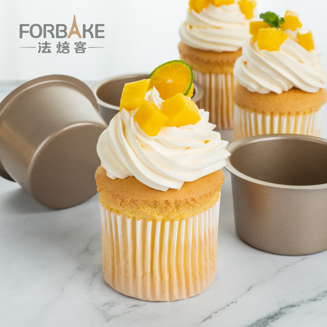 French bakery heightened straight muffin cup mold independent pudding cup cake mold household baking tools 6 pack