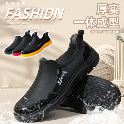 Korean Fashion Spring & Fall Rubber Shoes for Couples, Men and Women, Outdoor Non-Slip Rain Boots, Kitchen Anti-Fouling, Non-Slip Takeaway Water Shoes, Rubber Shoes