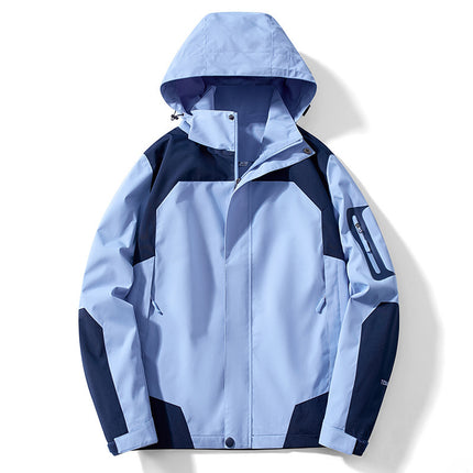 Sports Outdoor Jacket Autumn and Winter Windproof Warm Removable Cap Mountaineering Suit Couple Men and Women Thin Cross-border Coat