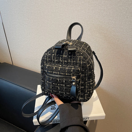 Mini Backpack Women's New Korean Style Fashionable Casual Multi-Purpose Ins Super Popular Woolen Small Backpack Travel Women's Bag Trendy