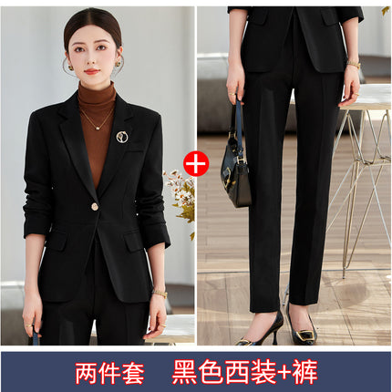 brown Suit suit Women's Spring and Autumn Professional 2024 New Temperament Goddess Fan Suit Coat Manager Work Clothes Autumn