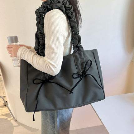 Cross-Border Best-Selling Bags for Women, New Pleated Large-Capacity Trendy Fashion Shoulder Bags, Versatile School Bags for Students during the Class
