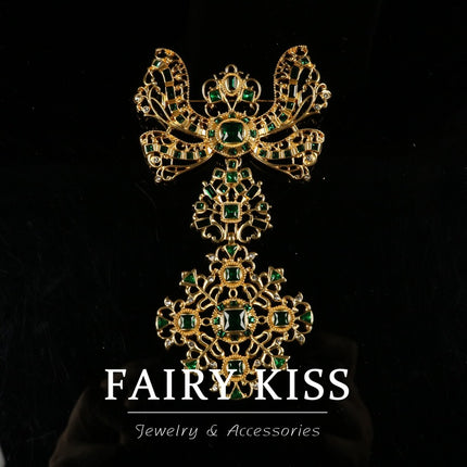 Women's medieval classic bow hollow snowflake inlaid glass inlaid diamond alloy exquisite all-match high-grade brooch