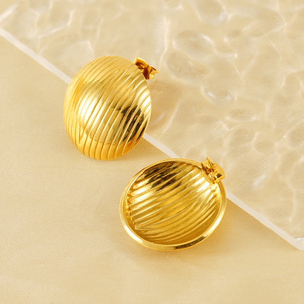 Cross-border European and American Elegant Stainless Steel Earrings for Women Plated 18K Gold Light Luxury Niche Design High-grade Titanium Steel Earrings