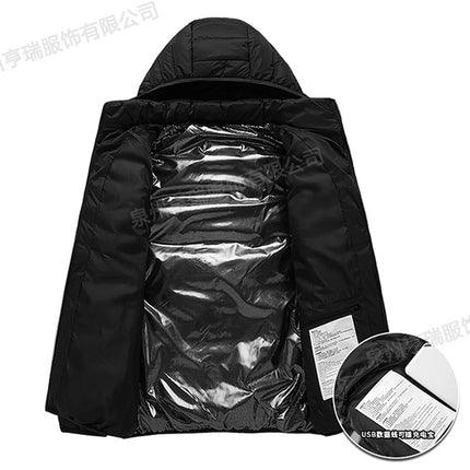 New Autumn and Winter Smart Heating Cotton Clothing for Men and Women, Outdoor Electric Heating Clothing, Multi-Zone Constant Temperature Heating and Warm Hooded Jacket