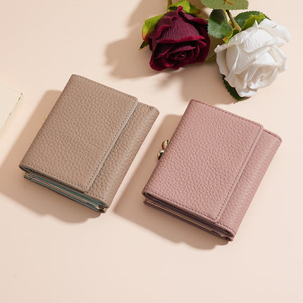 Cross-border Japanese Genuine Leather Girl's Wallet Coin Bag rfid Anti-theft Brush Japanese Hot Sale Multi-function Women's Coin Purse
