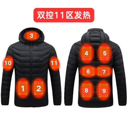 Cross-border heating clothing smart USB charging heating constant temperature warm coat manufacturers in stock heating cotton-padded jacket