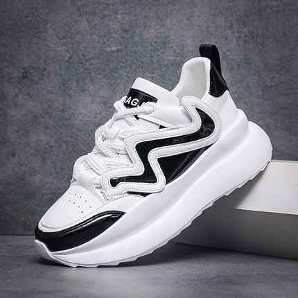 Daddy shoes 2023 New thick-soled men's shoes White shoes hidden height increasing lightweight shoes sports style casual shoes in stock