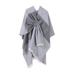 Striped tie-dye shawl-light gray