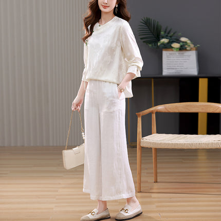 New Chinese style suit women's spring and autumn 2024 new mother with a set of beautiful fashion casual two-piece set