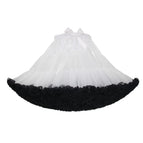 White + black super fluffy style / One Size