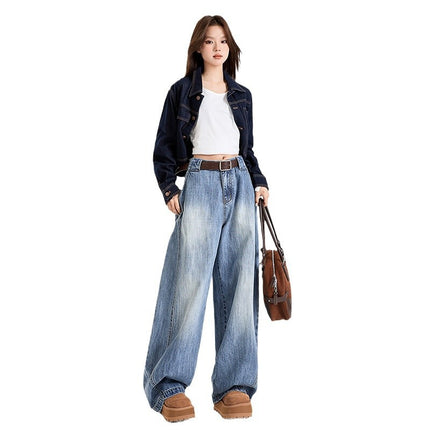 Beaver shed #2024 American jeans women 2025 spring new cleanfit loose machete wide leg pants