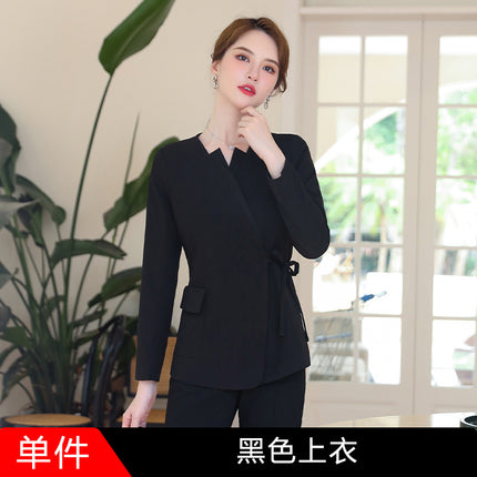 Beautician Spring and Autumn new long sleeve fashion temperament skin management Medical Beauty front desk Health Center foot bath technical work clothes