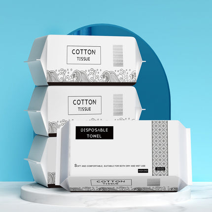 Disposable Face Towels, Pure Cotton, Soft Cotton Towels, Pull-Out Face Wipes, Cleansing Towels, Cross-Border English Manufacturer Customization