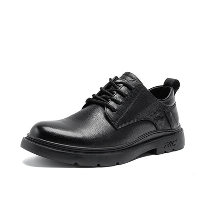2022 new formal business men's shoes breathable first layer cowhide autumn lace-up factory direct plus velvet low-top shoes