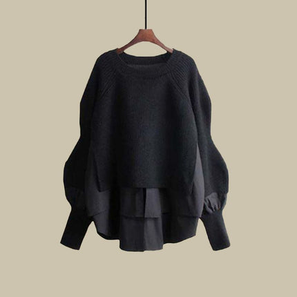 Autumn and Winter Outfits for Women 2025 New Large Size Loose Fake Two-Piece Sweater Versatile Vest Slimming Look Skirt Three-Piece Set