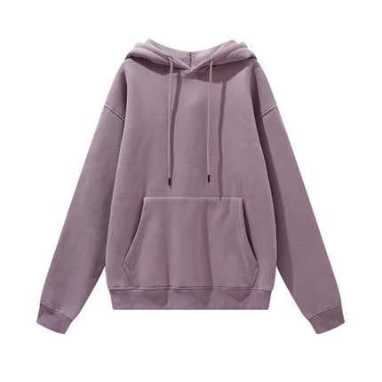 Men's Autumn and Winter 345g Pure Color Hoodie Thickeneded and Velvet Oversize Brushed Men's Hooded Sweatshirt Thickeneded and Warm