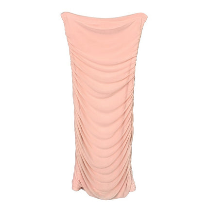 South Korea Dongdaemun Slim-fit Slimming Sexy off-shoulder Collar Figure Figure Mesh Folding Bag Hip Strapless Skirt Women