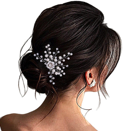 Youlapan Foreign Trade Pearl Rhinestone Hairpin Wedding Dress Hair Fork Korean Style Bridal Elegant Hair Accessories Wholesale Hp503