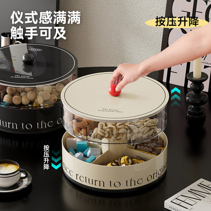 Fruit Tray Living Room Coffee Table Food Grade Melon and Peanut Snacks Dried Fruit Box Multi-layer Rotating Liftable Candy Box