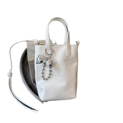 Lightweight Mini Oil-Waxed Leather Simple Style Handbag, Shoulder Bag, Crossbody Phone Bag, Everyday Use, Portable, Retro, Versatile
