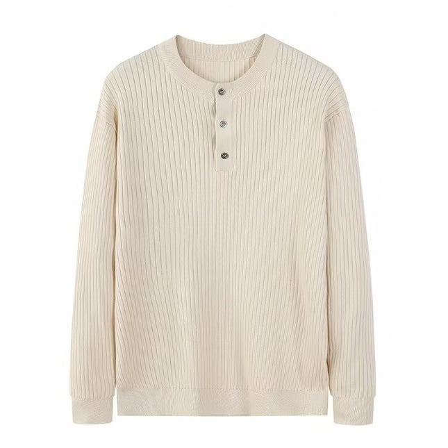 Autumn and Winter Henry Collar Knitwear Men's Round Neck Warm Winter Clothing Men's Design Door Tube Collar Versatile Casual Knitwear
