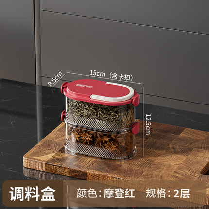 Spice Storage Box Scallion, Ginger and Garlic Spice Jar Household Kitchen Stackable Sealed Box Storage Jar Sub-pack Fresh-keeping Box