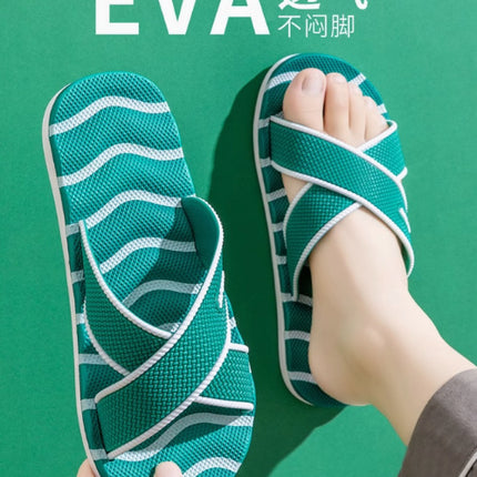 Home Eva Slippers for Women, Non-Slip Bathroom Bathing Slippers for Men, Summer Outdoor Wear, Beach Trendy Slippers, Factory Direct Sales