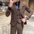 Coffee [suit + suit pants + vest] send tie / M [recommended 90kg-105kg]]