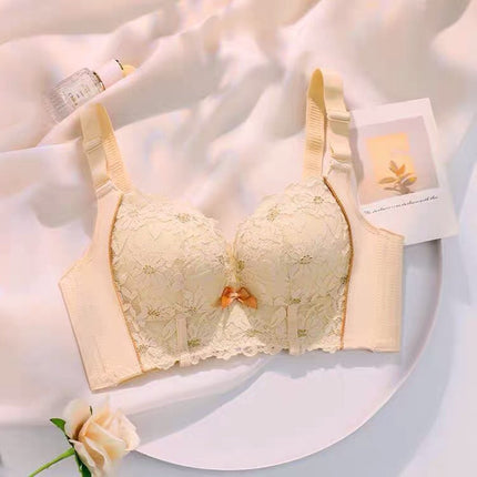 Lace Thick and Thin Cup Comfortable and Breathable Wire-free Bra Push-up Adjustable Breast-retracting Anti-sagging Women's Intimates 569