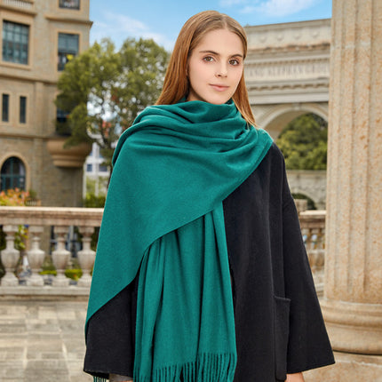Wool Scarf Shawl High-End Versatile Cashmere Scarf Women's Autumn and Winter Thickened Couple Style Solid Color Scarf Wholesale