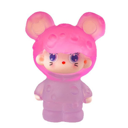 Luminous Cheese Mouse DIY Refrigerator Magnet Accessories Desktop Resin Ornaments Blind Box Blind Bag Keychain Pendant