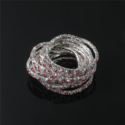 2.0mm Superfine Rhinestone Bracelet Stretch Bridal Bracelet Korean Style Single Row Flash Diamond Stretch Crystal Bracelet
