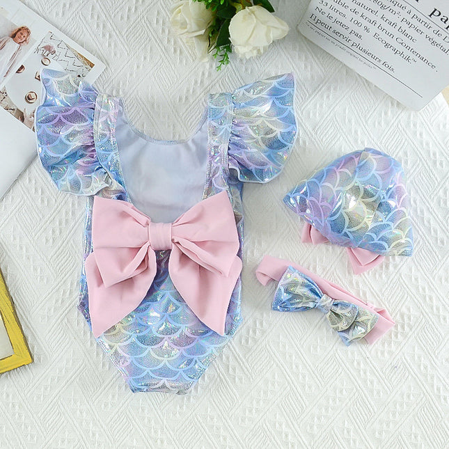 Wholesale Cute Children Swimwear Hot Spring one-piece Swimsuit Girls Baby Baby Princess Mermaid Swimsuit 1-6