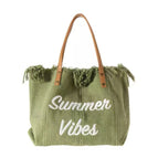 Green tassel bag / 50*14*36CM