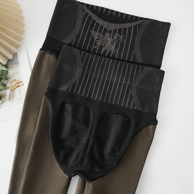 0d Black Silk Water Light Socks Autumn and Winter fleece-lined Light Leg Artifact Female Flower Fairy Naked Hip Leggings Spring and Autumn Pantyhose