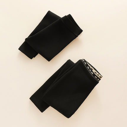 Black Slim Leggings Women's Winter fleece-lined Thickened Outer Wearing Warm Fashionable High Waist Cotton Pants