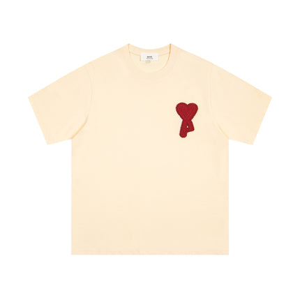 Cross-Border Am* Short-Sleeved Pure Cotton Embroidered Round Neck T-Shirt Summer Casual Loose Couple Wear Star Same Style Drop Shipping