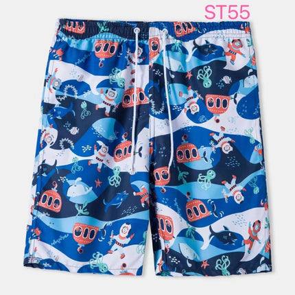 Cross-border European-size Summer Light Quick-drying Beach Trunks Men's Printed Swimming Trunks Shorts Shorts Large Shorts Surfers Pants