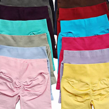 In Stock & Cross-Border Dfyne Popular Moisture-Wicking Quick-Drying Yoga Pants for Women, Tight-Fitting Peach Butt Sports Fitness Shorts