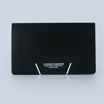Cross-Border A6 Mini Three-Side Sealing Rainbow Accordion File Folder with 13 Compartments, Large Capacity, Lanyard, Bill Holder, in Stock