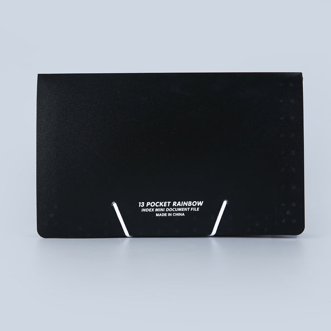 Cross-Border A6 Mini Three-Side Sealing Rainbow Accordion File Folder with 13 Compartments, Large Capacity, Lanyard, Bill Holder, in Stock