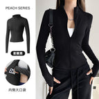Star black-waist slimming + built-in pockets / S